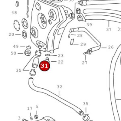 画像1: オイルホース（ラバー製/Oil Tank to Pipe from Engine Oil Cooler）/901